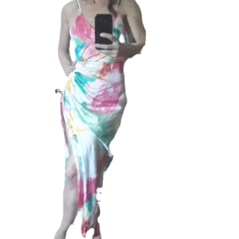 Zara One Shoulder Multicolor Dress - Picture 1 of 9